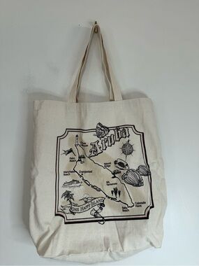 Aruba Map Canvas Tote Bag in Natural color changing bag 16x16x4